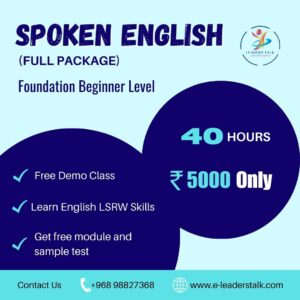 Spoken English Full package Foundation Beginner Level